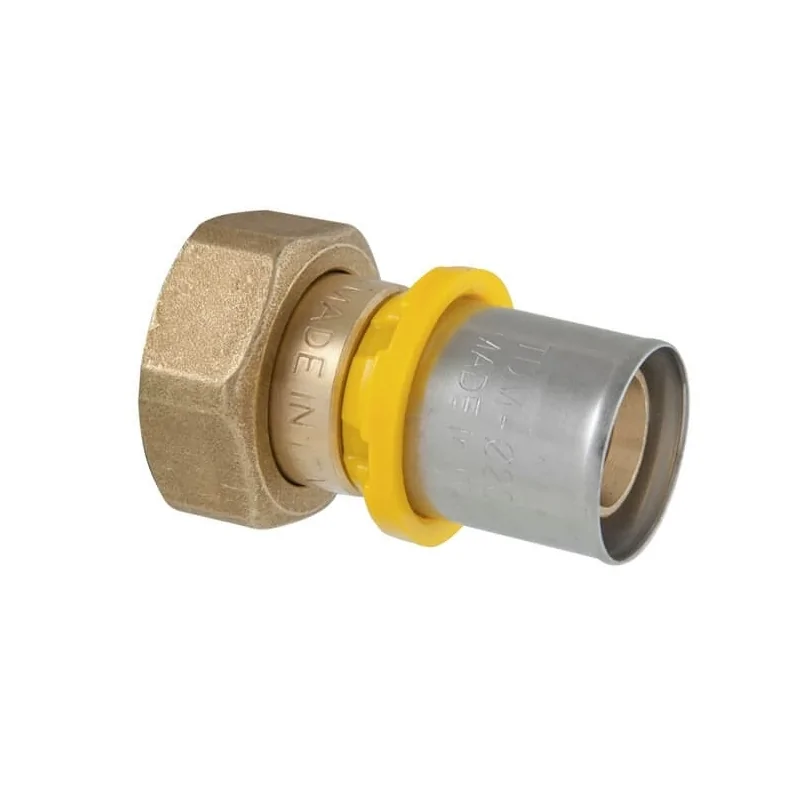 Raccordo Dritto Femmina con Girello a Sede Piana GAS