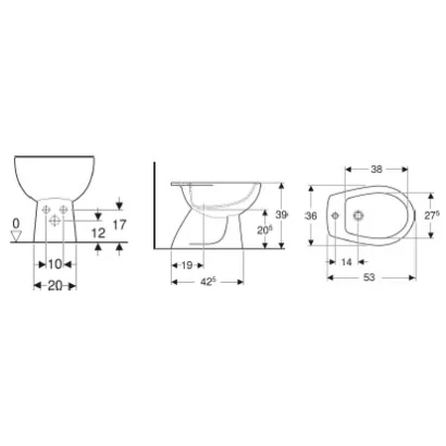 Coppia sanitari COLIBRÌ 2 a terra con sedile compatibile