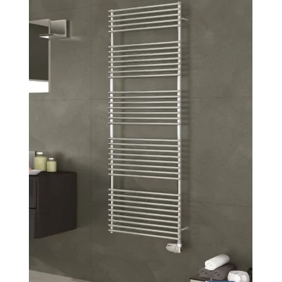 Radiatore termoarredo scaldasalviette dritto in acciaio inox lucido Cordivari, modello Leila