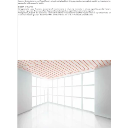 Pannello in cartongesso per impianti radianti a soffitto di riscaldamento e raffrescamento con isolamento in polistirene