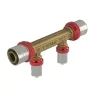 Raccordo distributore doppia linea a pressare per connessione tubo pex Ø12 e connessione tubo multistrato Ø20