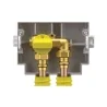 Rubinetto/Valvola Teco K2.1 di intercettazione gas da incasso con connessioni verso il basso ad U