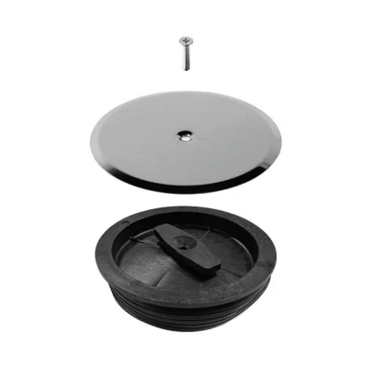 Tappo di espansione cieco in PVC completo di piastra in acciaio inox diametro 140 e vite