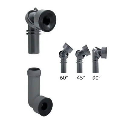 Super kanna universale per cassette WC alte con collegamento a tubi HTME diametro 32