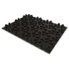 Pannello isolante bugnato "slim". Spessore totale pannello da 1,9 cm a 2,3 cm con superficie utile di 1,12 m² a pannello
