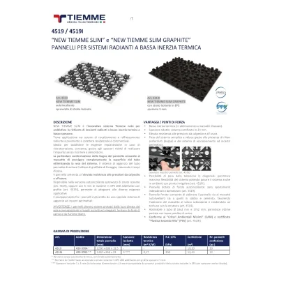 Pannello isolante bugnato "slim". Spessore totale pannello da 1,9 cm a 2,3 cm con superficie utile di 1,12 m² a pannello